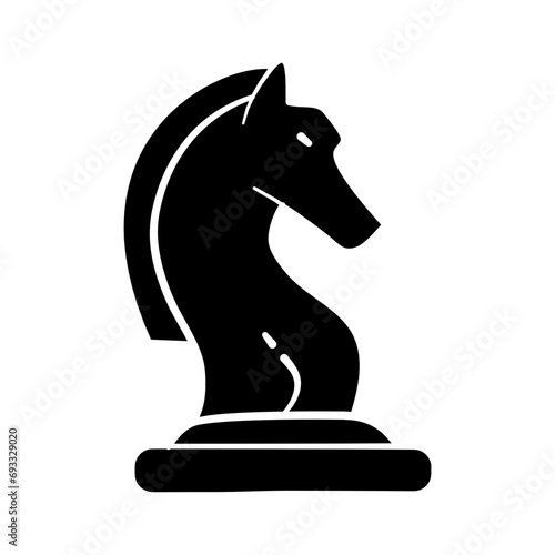 Chess horse piece, symbolizing strategy in business. Chess horse piece icon in hand-drawn style