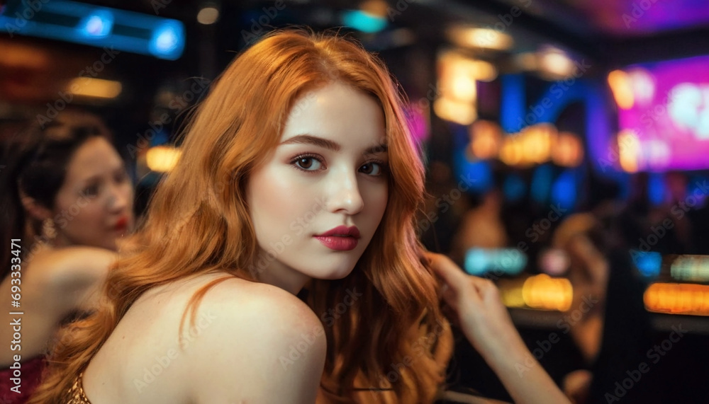 Beautiful young redhead girl relaxing and taking pictures of content for social networks Beautiful young redhead girl relaxing and taking pictures of content for social networks