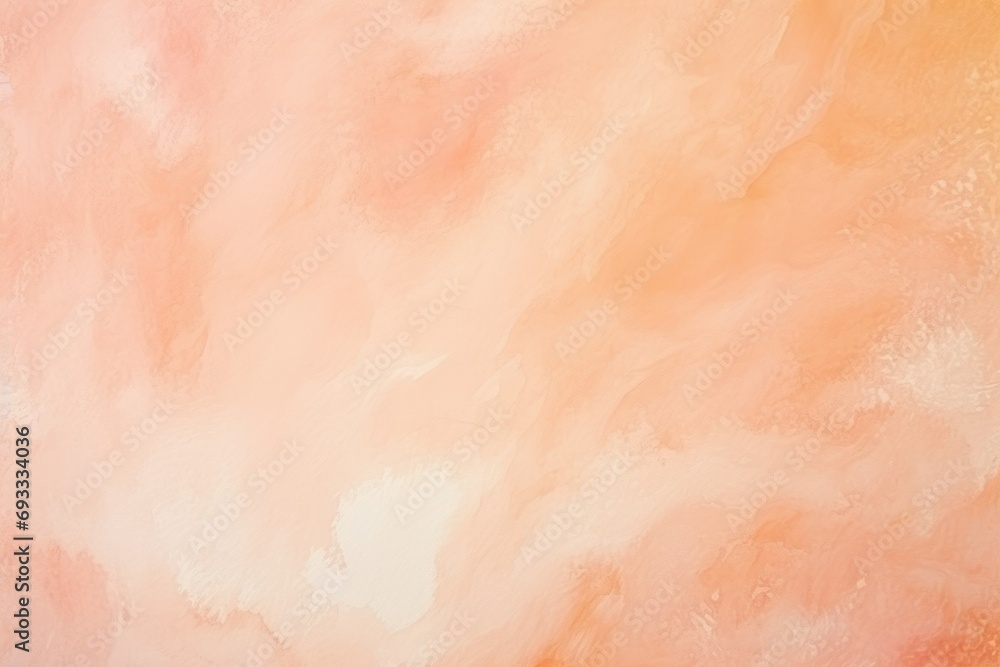 Watercolor paper texture painting wall. Abstract peach fuzz color, marble copy space background.