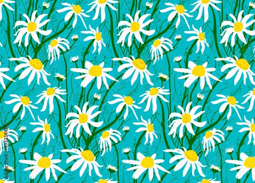 colorful background multiple daisy pattern