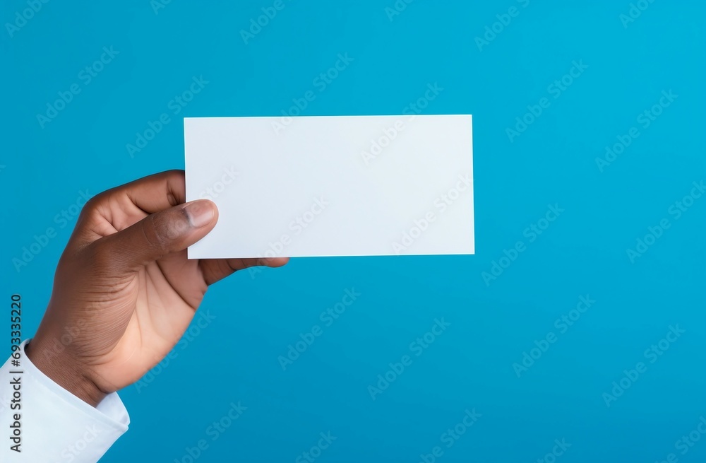 hand holding blank business card hand holding blank business card