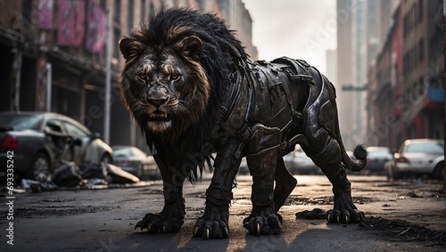 lion in the street © Sadaqat Ali Khan