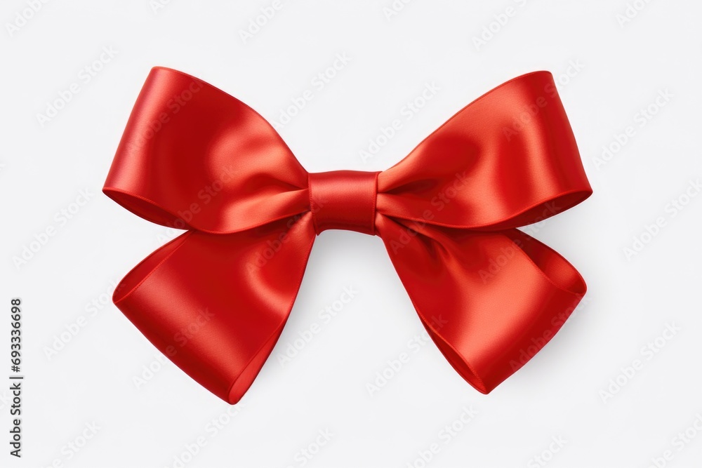 A simple yet elegant red bow placed on a clean white background. Perfect for adding a touch of festivity and celebration to any project