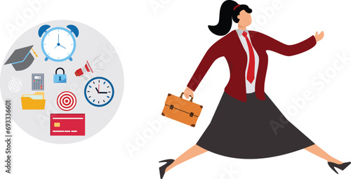 Information overload businesswoman, Exhaustion, Falling, Finance and Economy, Global Communications, Graphical User Interface, Harassment