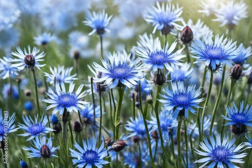 blue and white flowers