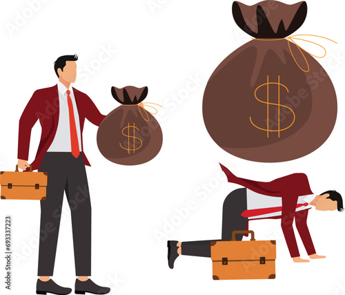 Businessman Crisis, Businessman under the money bag