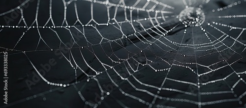 Spider webs are shelters for spiders commonly seen outdoors and indoors. photo