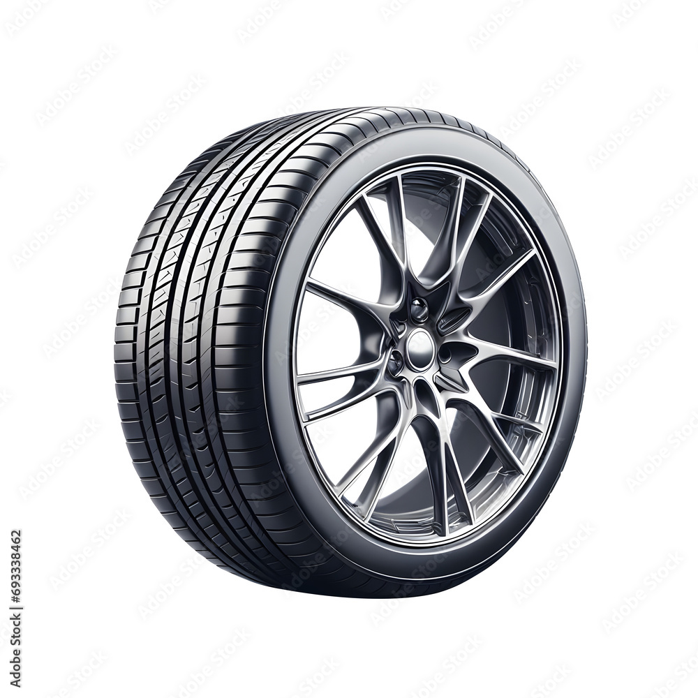 realistic aluminum racing car tire or auto tyres png