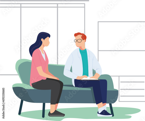 medical consultation design doctor and patient