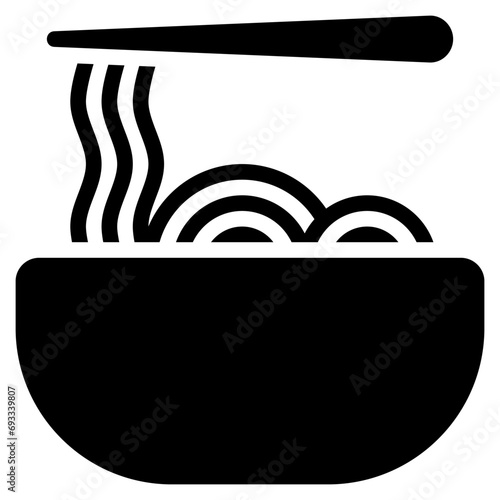 noodles icon with glyph style and pixel perfect base. Suitable for website design, logo, app and UI. Based on the size of the icon in general, so it can be reduced.