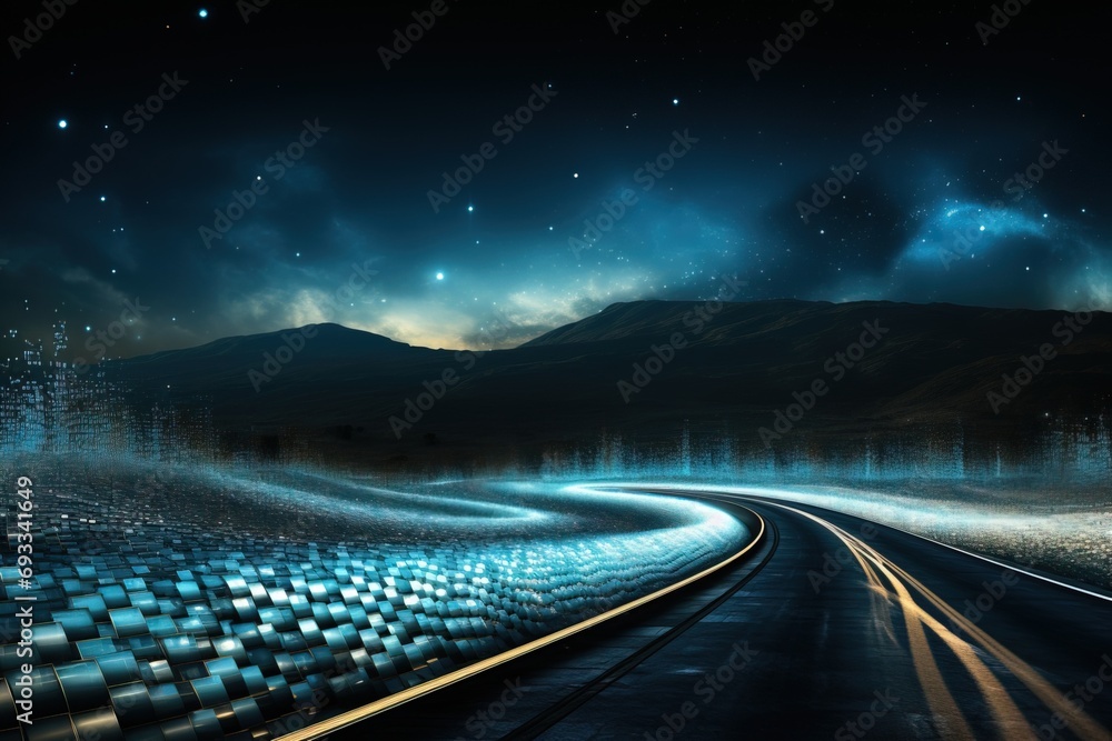 Artificial Intelligence digital binary code abstract background technology futuristic,generative ai. Artificial Intelligence digital binary code abstract background technology futuristic,generative ai.