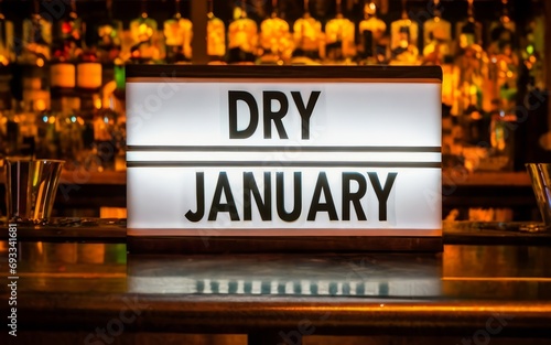 Dry January Light Box Information sign