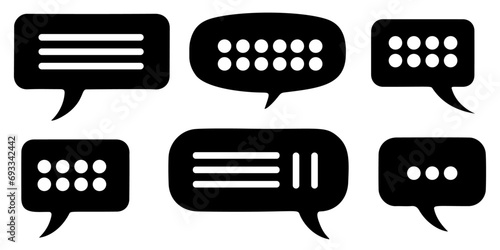 set of speech bubbles. callout shapes. vector