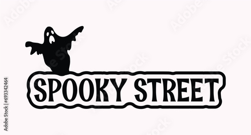 Happy Halloween Tiered Tray 3d Street Sign laser cut Illustration Gnome