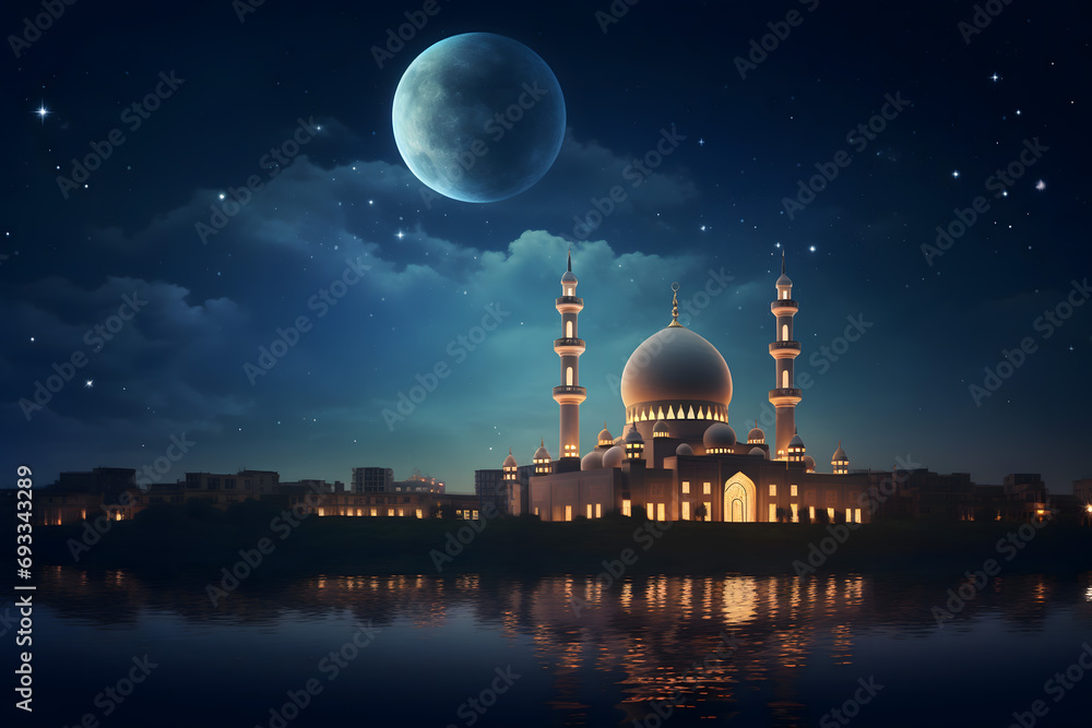 ramadan Kareem, Ramadan crescent moon, Eid Mubarak Islamic festival social media banner and Eid Mubarak Post Template, islam