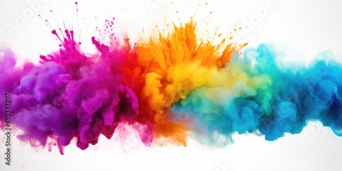 Colorful cloud of paint on a clean white background. Versatile image that can be used for various purposes