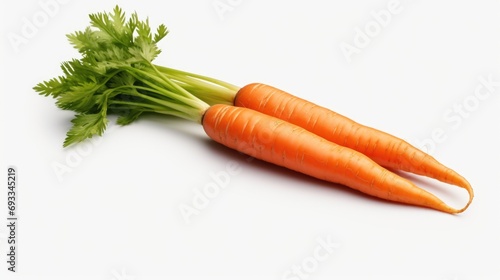 Two carrots placed side by side. Suitable for healthy eating, vegetarian recipes, and farm produce concepts