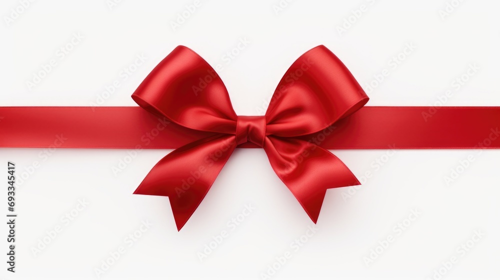Red ribbon with a bow on a clean white background. Perfect for gift wrapping or decorating. Red ribbon with a bow on a clean white background. Perfect for gift wrapping or decorating.