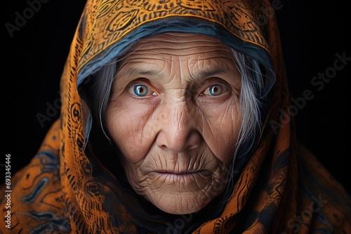 Timeless Wisdom: Portrait of a Wise Elderly Woman, Capturing Timeless Beauty 