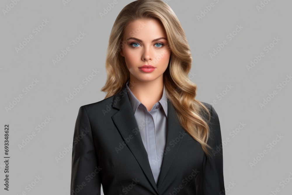 A professional woman in a business suit posing for a picture. Ideal for corporate websites, marketing materials, and career-related articles A professional woman in a business suit posing for a picture. Ideal for corporate websites, marketing materials, and career-related articles