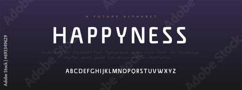 Modern abstract digital alphabet font. Minimal technology typography, Creative urban sport fashion futuristic font and with numbers. vector illustration