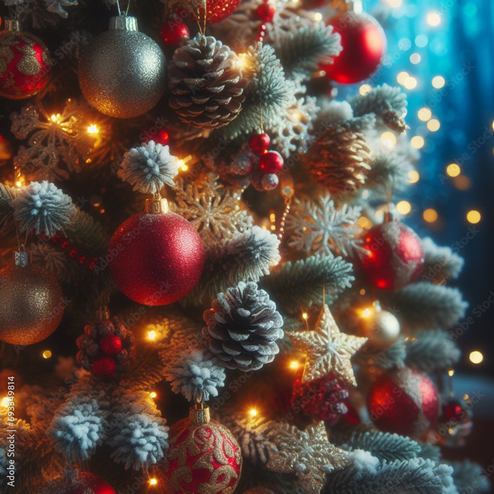 Christmas tree illustration. Christmas material. winter material.　ツリーの素材。クリスマス素材。冬。