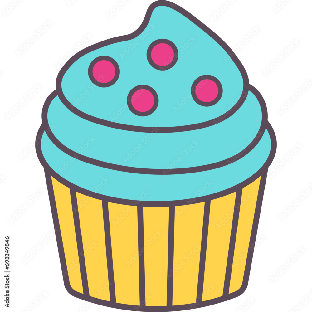 Flat Cupcake Illustration Flat Cupcake Illustration