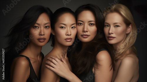 Portrait of diverse group Of beautiful women