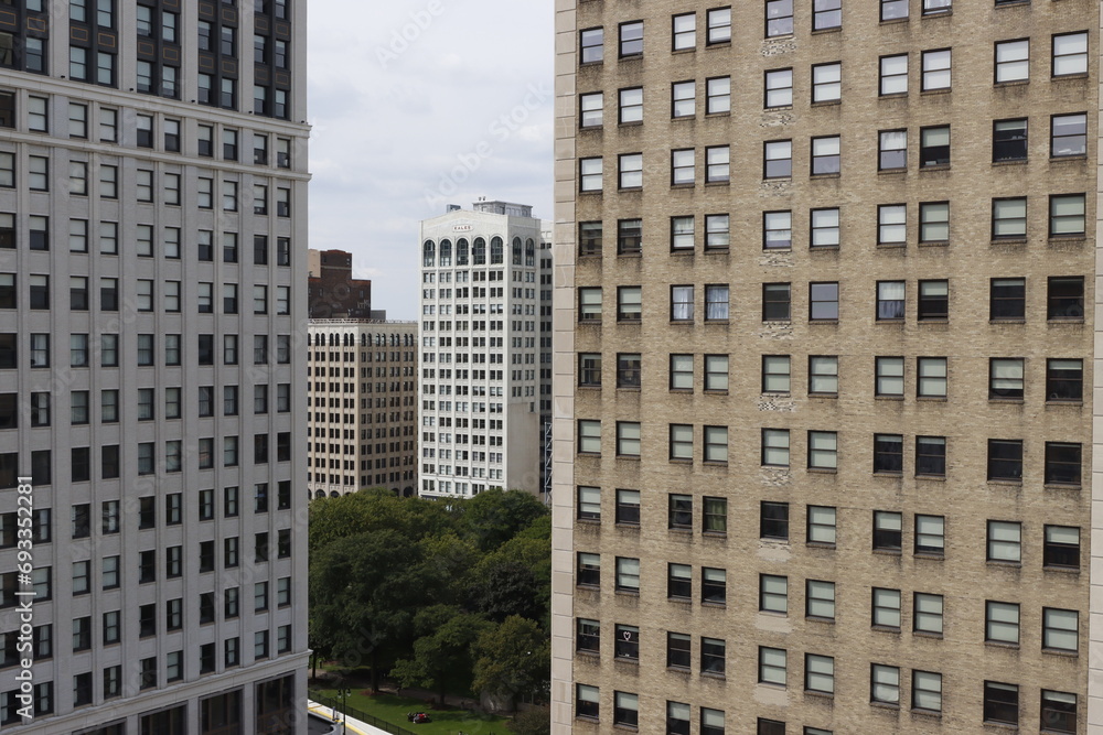 Building in the downtown of Detroit, Michigan