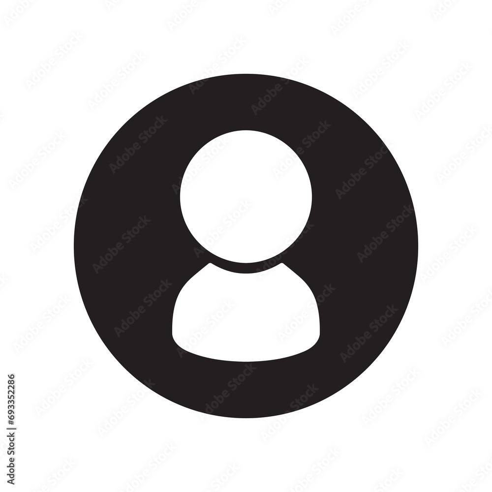 User icon vector. Profile mark logo design. Profile vector icon illustration in circle isolated on white background User icon vector. Profile mark logo design. Profile vector icon illustration in circle isolated on white background
