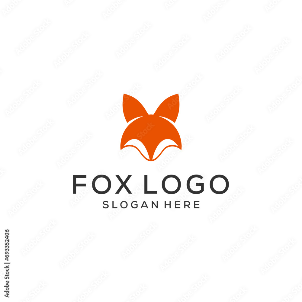 Obraz premium unique fox design, fox illustration, logo, vector