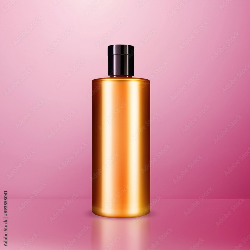Bottle of shampoo, body wash, or similar liquid, blank generic empty product packaging mockup