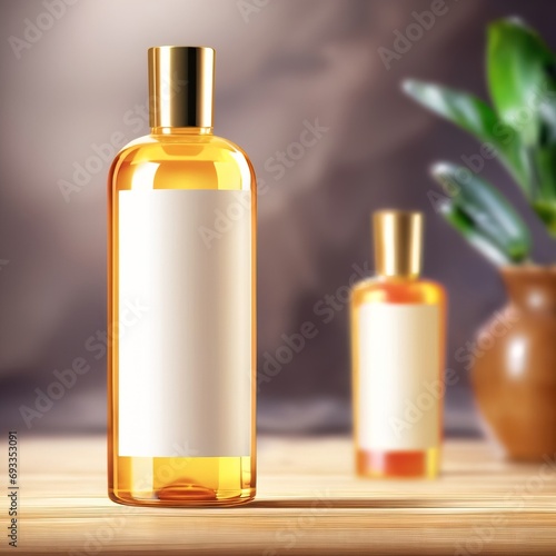 Bottle of shampoo  body wash  or similar liquid  blank generic empty product packaging mockup