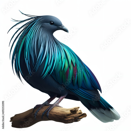 Nicobar Pigeon (Caloenas nicobarica) is a close relative of dodo found in  Andaman and Nicobar Islands. large irradiant pigeon is granivorous and frugivorous. photo