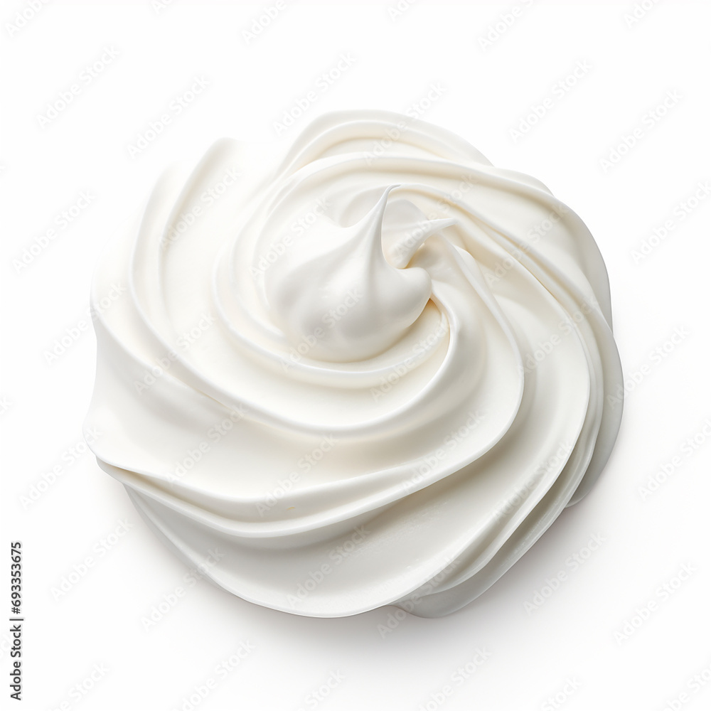 Whipped cream isolated on a white background