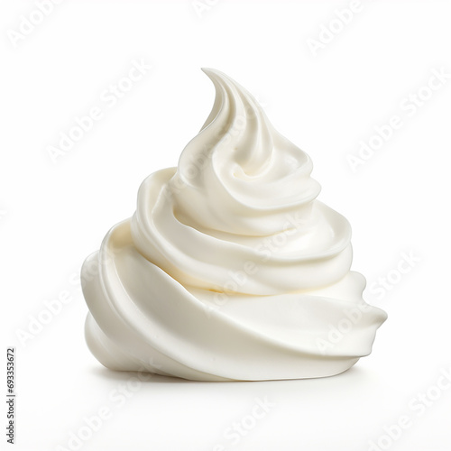 Whipped cream isolated on a white background