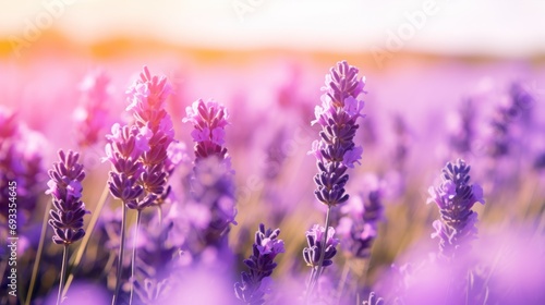 Beautiful flowers of lavender Blurry background of lavender flowers