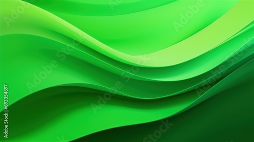 Bright green gradient waves, abstract motion background.
