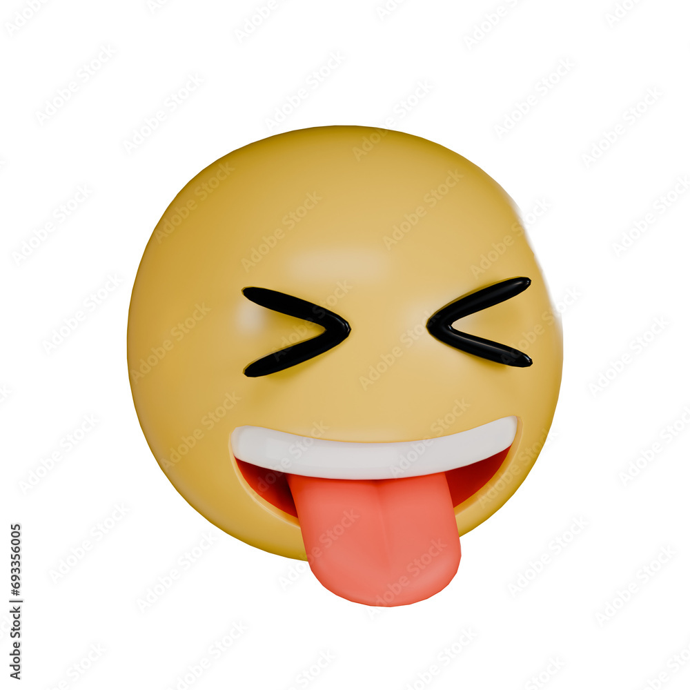 Kidding emoji 3d icon isolated on white background Kidding emoji 3d icon isolated on white background