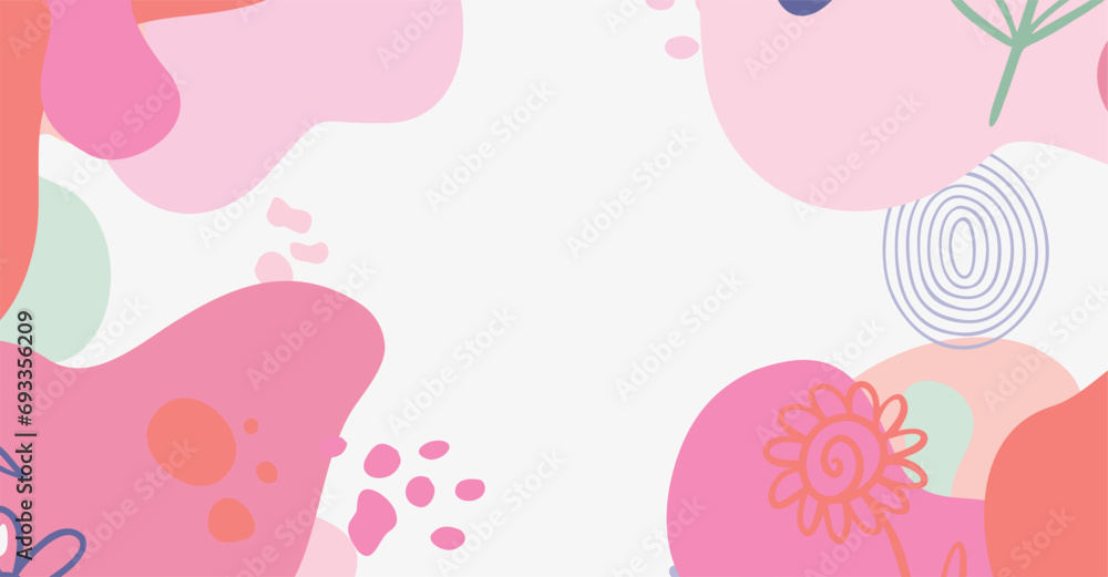 Modern trendy hand drawing various shapes and doodle objects abstract background. Modern trendy hand drawing various shapes and doodle objects abstract background.