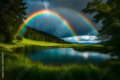 rainbow over water