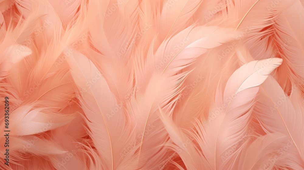Feather background, peach fuzz shade Feather background, peach fuzz shade