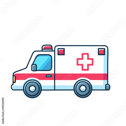 Ambulance car isolated on white