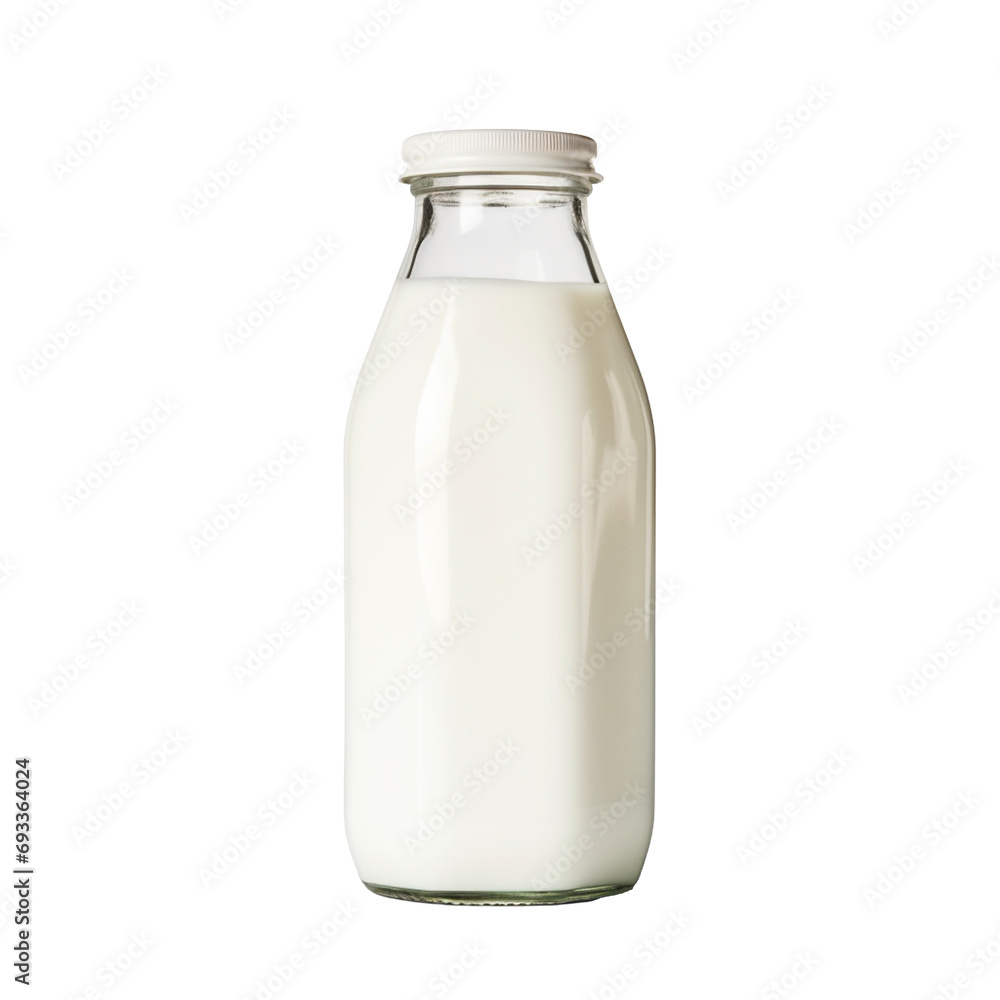 A mockup of a milk bottle isolated on a transparent background. A mockup of a milk bottle isolated on a transparent background.