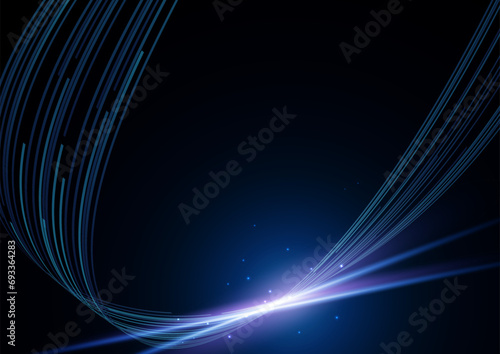 青の抽象ウェーブ背景