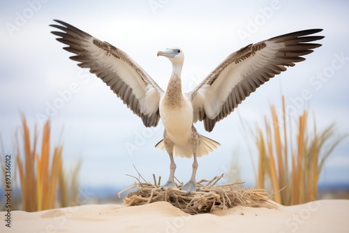 juvenile albatross learning to fly, wings outstretched © stickerside