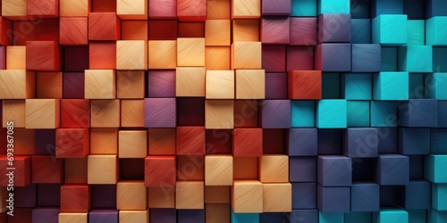 Colorful cubes stacked together  suitable for various design purposes