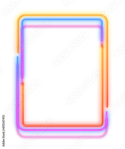 Neon Border Frame Multi-Color Design