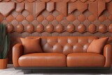 sofa in a room. Generative AI 