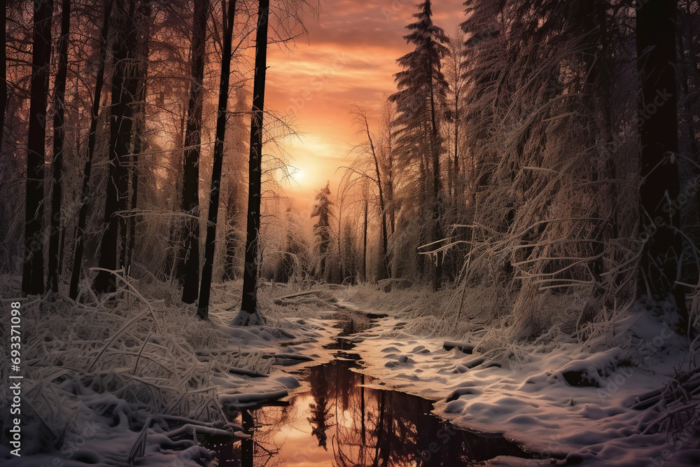 Thuringian Forest in winter - sunset Thuringian Forest in winter - sunset